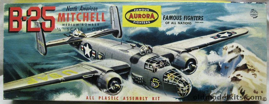 Aurora 1/46 North American B-25 Mitchell - Famous Fighters Of All Nations Issue, 373-259 plastic model kit